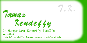 tamas kendeffy business card